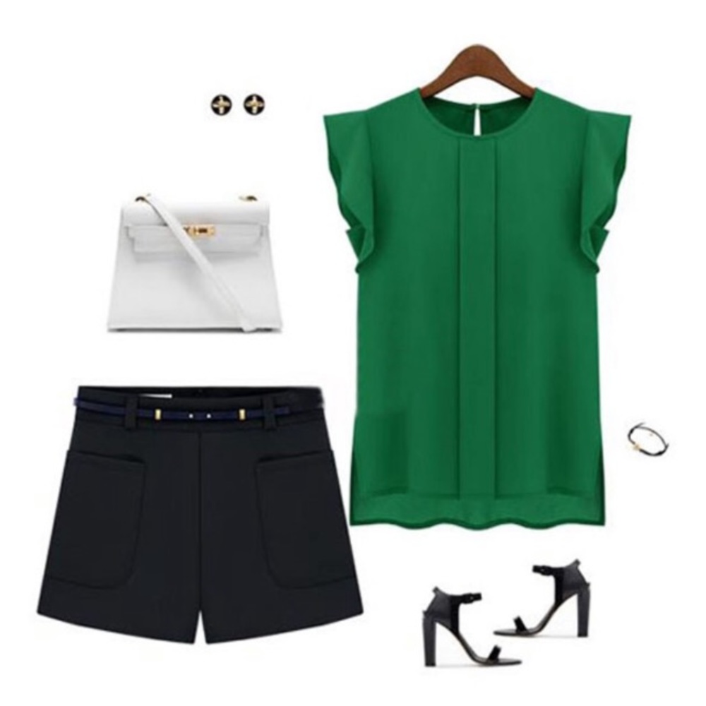 Green sleeveless top-size Large